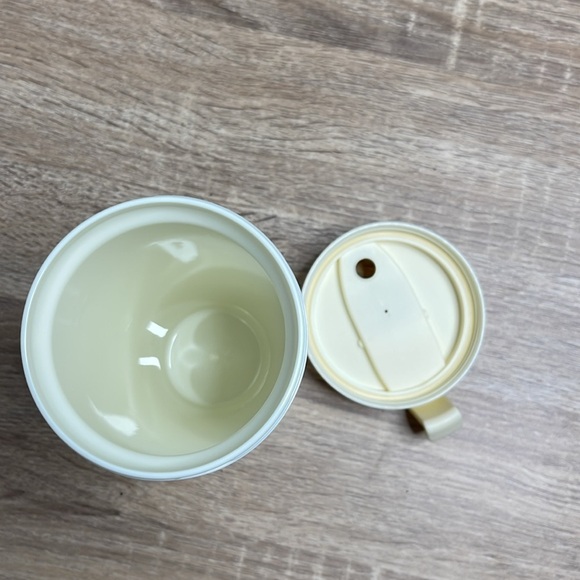 Kate Spade Thermal Travel Mug Gold Cream Basket Weave Pattern 16oz PBA Free - Picture 5 of 8